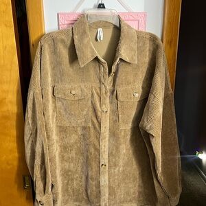 Men's Tan Corduroy Shirt